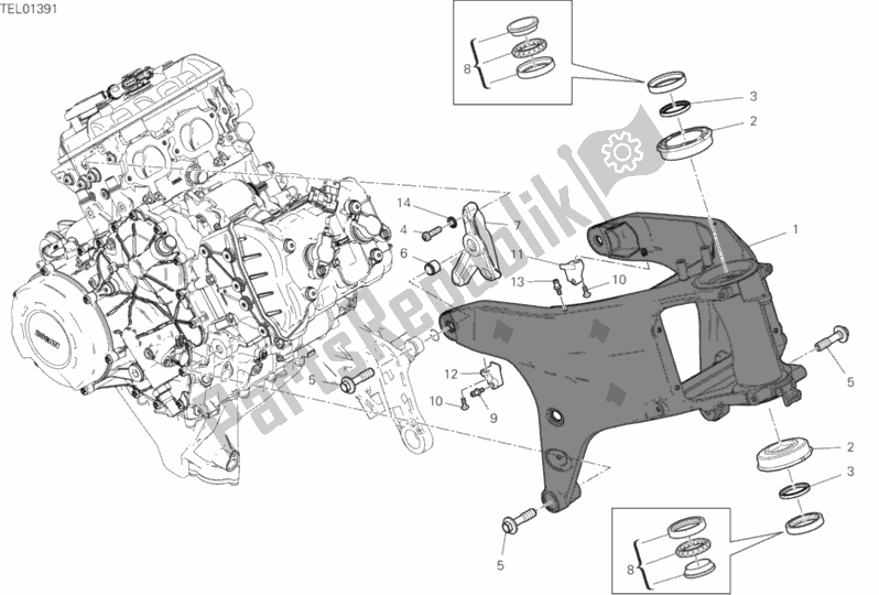 Toutes les pièces pour le Cadre du Ducati Superbike Superleggera V4 998 2020